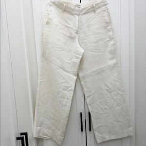 Banana Republic Off-White Wide-Leg Pants